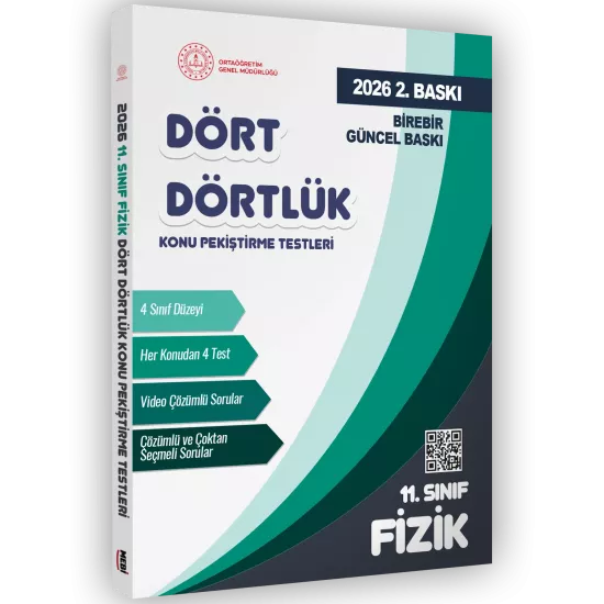 2026 MEBİ-OGM 11. Sınıf Dört Dörtlük Fizik Pekiştirme Testi A4 Renkli Soru Bankası BASKI ÜCRETİ