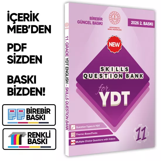 2026 YDT MEBİ İngilizce 11.Sınıf Skills Question Bank (Beceri Temelli Soru Bankası) BASKI ÜCRETİ