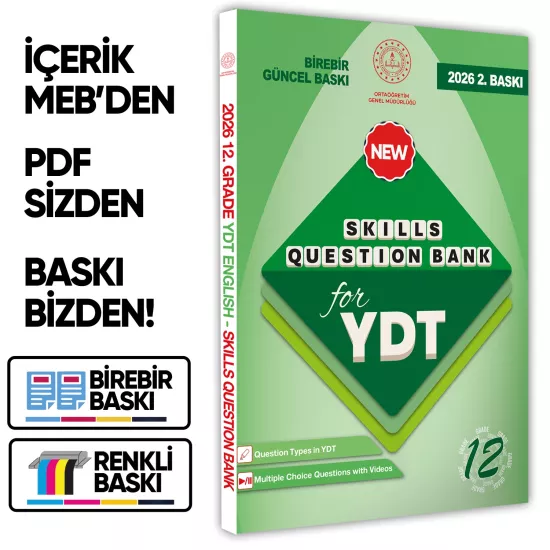 2026 YDT MEBİ İngilizce 12.Sınıf Skills Question Bank (Beceri Temelli Soru Bankası) BASKI ÜCRETİ