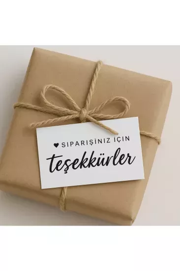 ’’Siparişiniz için teşekkürler’’ Teşekkür Kartı 300 Ad 8x5cm 300 gr Mat Kuşe