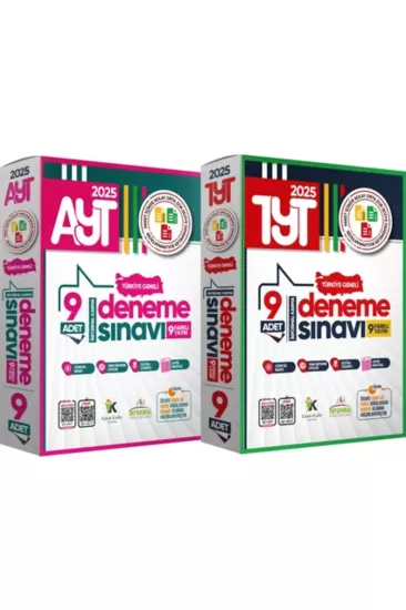 2025 YKS TYT-AYT Türkiye Geneli Kurumsal 18li (9+9) Paket Deneme Sınavı Dijital Cevaplı