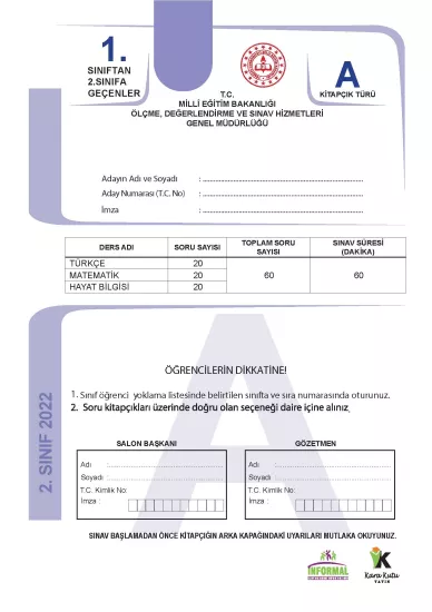 1.Sınıf Özel Okullar ve Bursluluk Hazırlık MEB Tıpkı Basım Deneme 3lü Fasikül SETİ