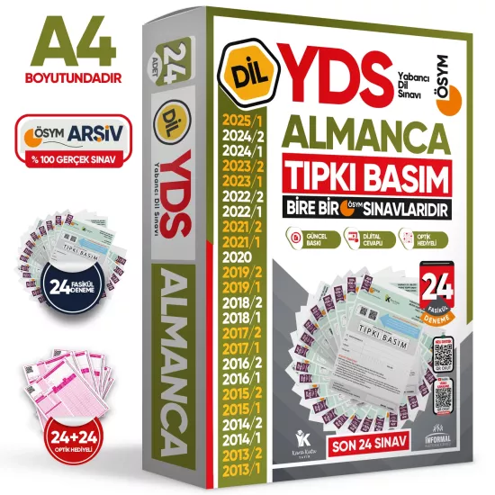 2026 YDS Almanca ÖSYM Tıpkı Basım Çıkmış Soru Deneme Paketi 24lü Fasikül SETİ