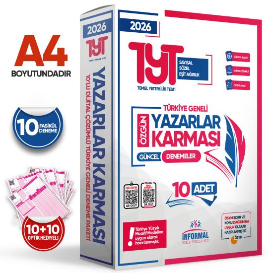 2026 YKS-TYT Yeni Sistem Yazarlar Karması Türkiye Geneli KURUMSAL 10lu Dijital Çözümlü Deneme Paketi