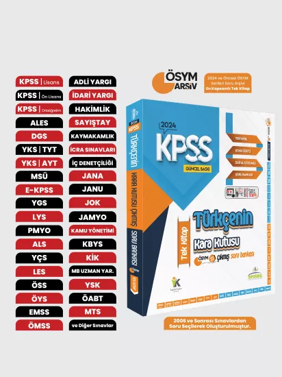 KPSS Türkçenin Kara Kutusu TEK KİTAP Konu Özetli D.Çözümlü ÖSYM ARŞİV Çıkmış Soru Bankası