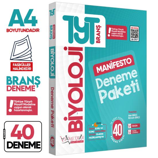 2025 TYT BİYOLOJİ 40lı Manifesto Branş  Deneme PAKETİ Fasikül SETİ Özgün Dijital Çözümlü