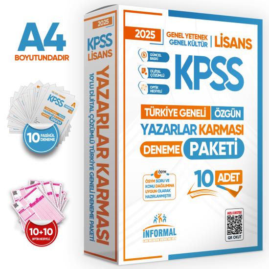 2025 KPSS Lisans GY-GK Yazarlar Karması Türkiye Geneli KURUMSAL 10lu Dijital Çözümlü Deneme Paketi