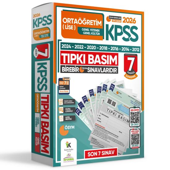 2026 KPSS ORTAÖĞRETİM-LİSE ÖSYM Çıkmış Soru Tıpkı Basım 7li Deneme Paketi TG Dijital Çözümlü