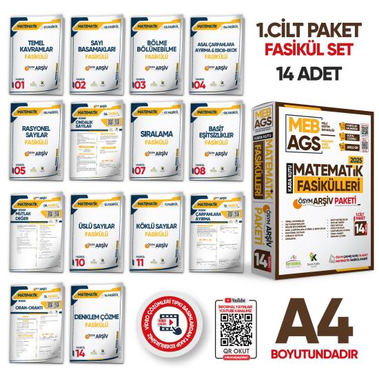 2025 MEB-AGS MATEMATİK Kara Kutu 1.Cilt Fasikül SETİ (14lü) ÖSYM Çıkmış Soru Bankası Çözümlü PAKET