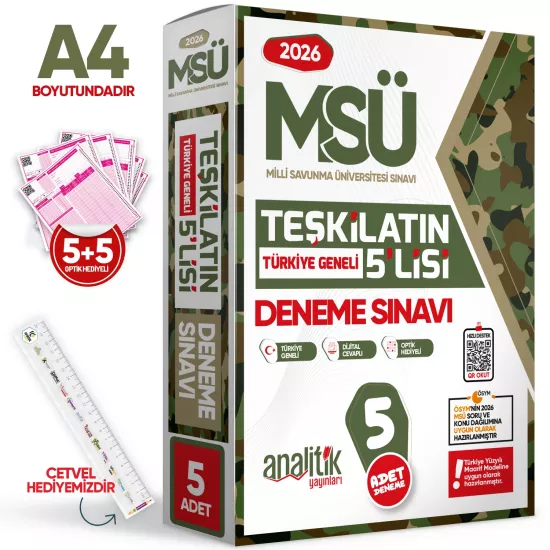2026 MSÜ Teşkilatın 5lisi Özgün Deneme Paketi Yeni Nesil Türkiye Geneli Çözümlü Analitik Yayınları