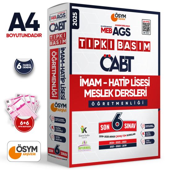 2025 MEB-AGS ÖABT İmam Hatip Meslek Dersleri Öğretmenliği ÖSYM Tıpkı Basım 6lı Deneme Paketi Çözümlü