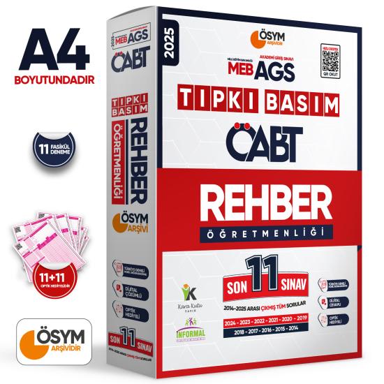 2025 MEB-AGS ÖABT Rehber Öğretmenliği ÖSYM Tıpkı Basım 11’li Deneme Paketi Dijital Çözümlü