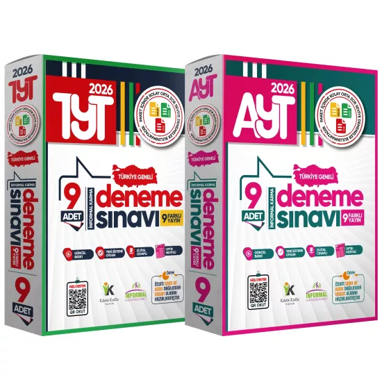 2026 YKS TYT-AYT Türkiye Geneli Kurumsal 18li (9+9) Paket Deneme Sınavı Dijital Cevaplı