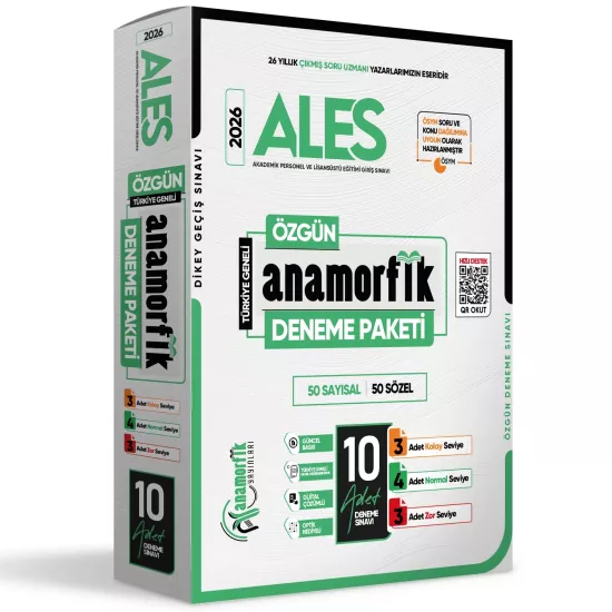 2026 ALES ÖSYM Çıkmış Soru 18li Tıpkı Basım ve 18li (10+8) Anamorfik Özgün Deneme Paketi TG Çözümlü