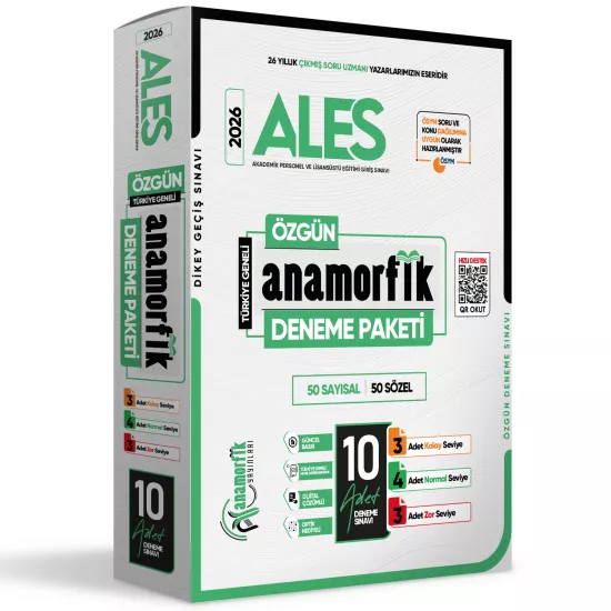 2026 ALES Anamorfik Yayınları Özgün 10lu Deneme Paketi Yeni Nesil Türkiye Geneli Dijital Çözümlü