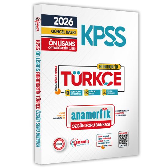 2026 KPSS Ön Lisans/Ortaöğretim Türkçe ANAMORFİK TEK KİTAP Özgün Soru Bankası Dijital Çözümlü