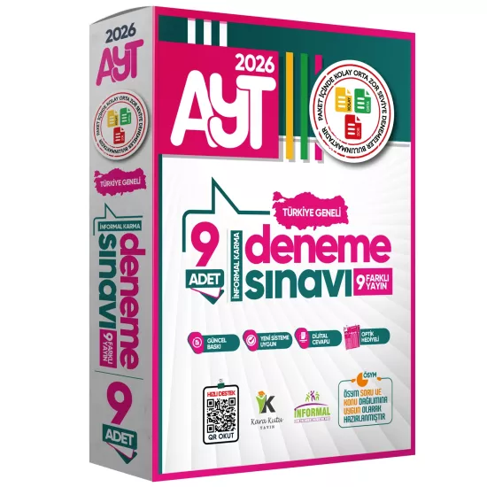 2026 AYT Türkiye Geneli Kurumsal 9lu Paket Deneme Sınavı Dijital Cevaplı