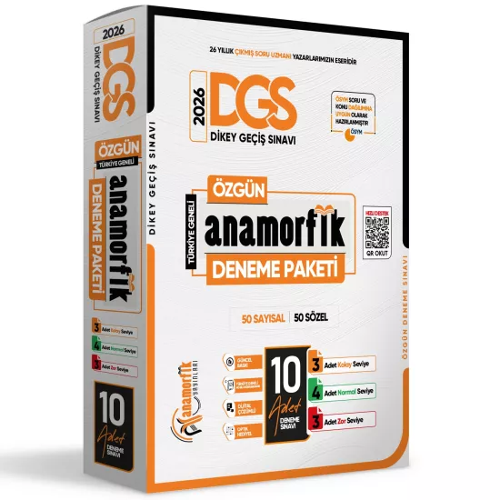 2026 DGS Anamorfik Yayınları 10lu Deneme Paketi  Özgün Yeni Nesil Türkiye Geneli Dijital Çözümlü