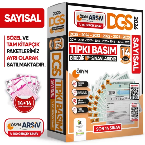 2026 DGS SAYISAL (SAY) ÖSYM Çıkmış Soru Tıpkı Basım 14lü Deneme TÜRKİYE GENELİ  Dijital Çözümlü