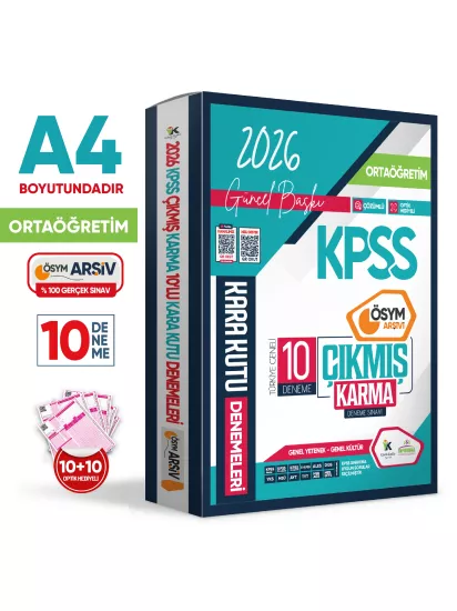 2026 KPSS Ortaöğretim GY-GK ÖSYM Arşivi Çıkmış Karma Kara Kutu 10lu Deneme Paketi Dijital Çözümlü