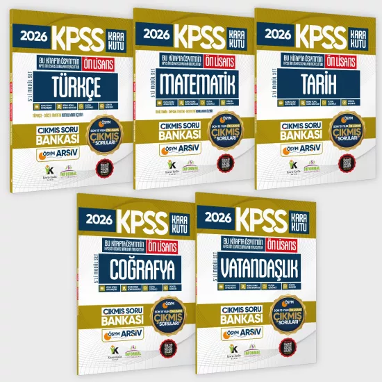 2026 FULLÖnLisans KPSS Kara Kutu ÖSYM Çıkmış Soru Bankası 5li Modül Set Son 15 Yıl (Sadece Ön Lisans) 2026 FULLÖnLisans KPSS Kara Kutu ÖSYM Çıkmış Soru Bankası 5li Modül Set Son 15 Yıl (Sadece Ön Lisans)