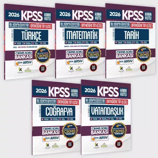 2026 FULLOrtaöğretim KPSS Kara Kutu ÖSYM Çıkmış Soru Bankası 5li Modül Set Son 15 Yıl(Sadece Lise)