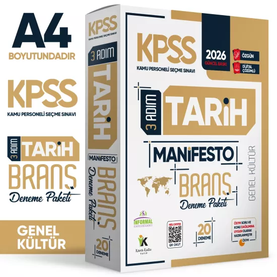 2026 KPSS Genel Kültür 3 Adım 3lü Manifesto Dijital Çözümlü Branş Deneme Seti