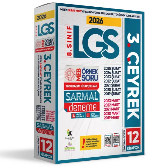 2026 8.Sınıf LGS 3. ÇEYREK Şubat-Mart Ayı MEB Örnek Soru Tıpkı Basım Sarmal Deneme Paketi Çözümlü