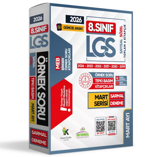 2026 8.Sınıf LGS Mart Ayı MEB Örnek Soru Tıpkı Basım 6lı Sarmal Deneme Paketi Dijital Çözümlü