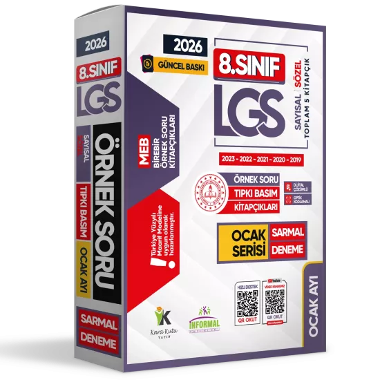 2026 8.Sınıf LGS Ocak Ayı MEB Örnek Soru Tıpkı Basım Sarmal Deneme Paketi 5li Dijital Çözümlü