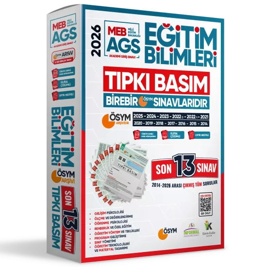 2026 MEB AGS EĞİTİM BİLİMLERİ ÖSYM Çıkmış Soru Tıpkı Basım Kitapçıkları 13lü Deneme Paketi