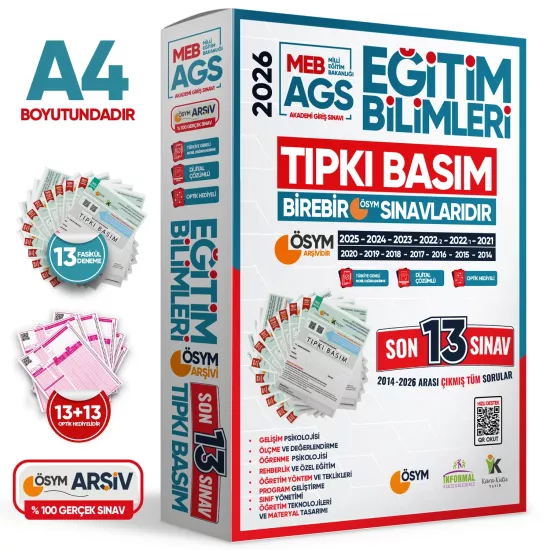 2026 MEB AGS EĞİTİM BİLİMLERİ ÖSYM Çıkmış Soru Tıpkı Basım Kitapçıkları 13lü Deneme Paketi