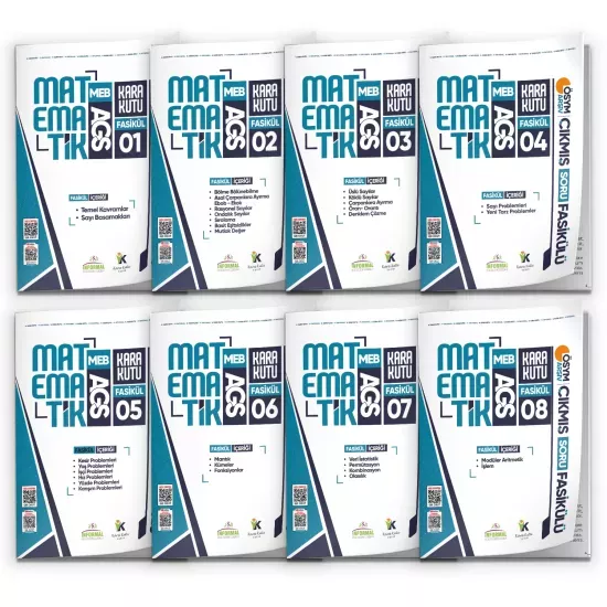 2026 MEB AGS MATEMATİK Kara Kutu 8li Fasikül SETİ ÖSYM Çıkmış Soru Bankası Çözümlü Modüler PAKET