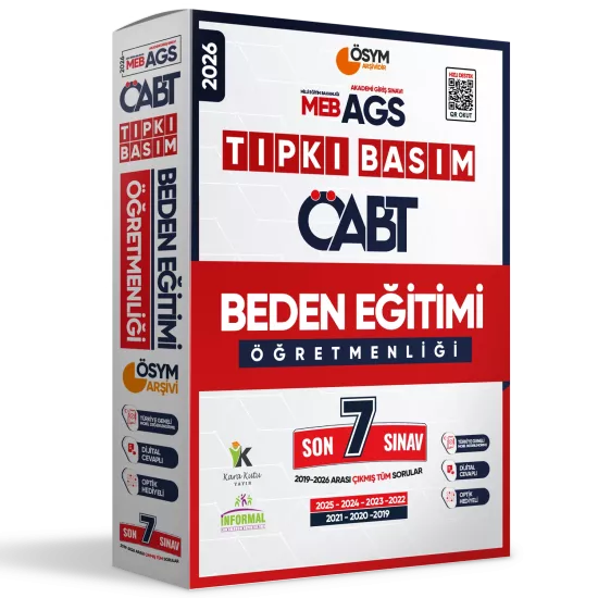 2026 MEB-AGS ÖABT Beden Eğitimi Öğretmenliği ÖSYM Tıpkı Basım 7li Deneme Paketi Dijital Cevaplı