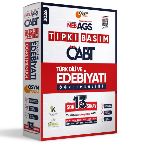 2026 MEB-AGS ÖABT Türk Dili ve Edebiyatı Öğretmenliği ÖSYM Tıpkı Basım 13lü Deneme Paketi Cevaplı