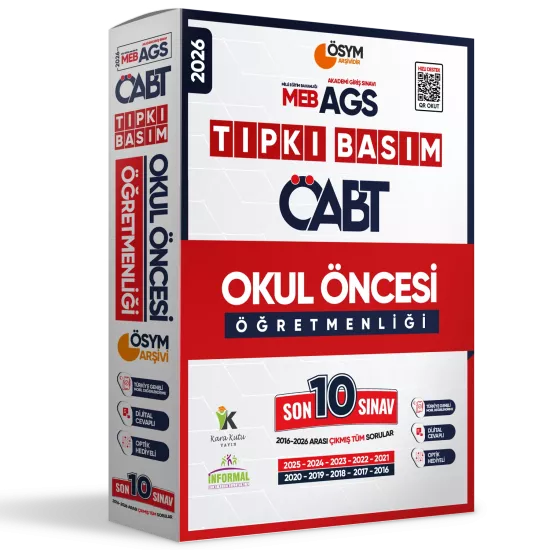 2026 MEB-AGS ÖABT OKUL ÖNCESİ Öğretmenliği ÖSYM Tıpkı Basım 10lu Deneme Paketi Türkiye Geneli