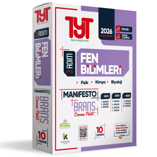 2026 YKS TYT Fen Bilimleri 3 Adım Manifesto 10 Adet Branş Deneme Paketi Dijital Çözümlü
