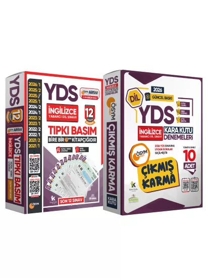 2026 YDS İNGİLİZCE ÖSYM Çıkmış Soru 12li Tıpkı Basım ve Çıkmış Karma 10lu Deneme 2li Set TG Çözümlü