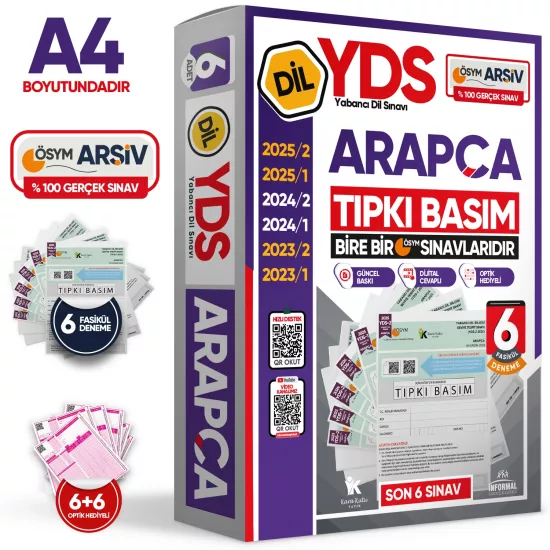 2026 YDS Arapça ÖSYM Tıpkı Basım Çıkmış Soru Deneme Paketi 6lı Fasikül SETİ