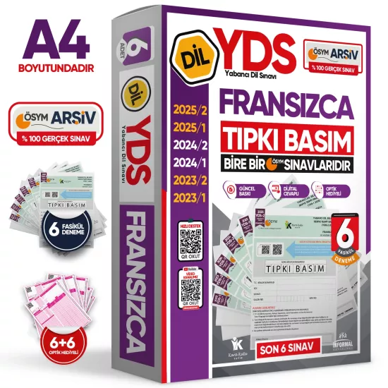 2026 YDS Fransızca ÖSYM Tıpkı Basım Çıkmış Soru Deneme Paketi 6lı Fasikül SETİ