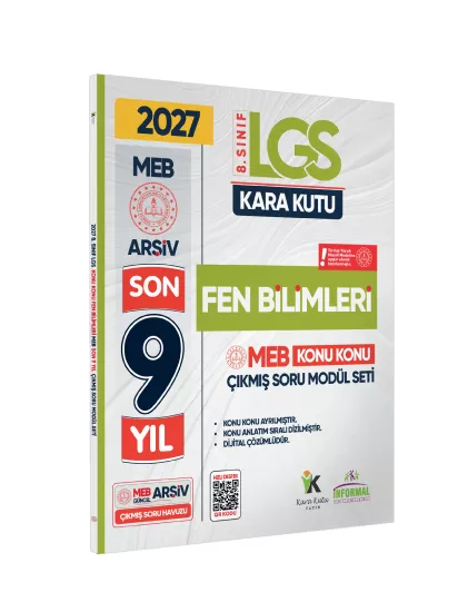 2027 LGS 8.Sınıf FEN BİLİMLERİ Karakutu MEB Çıkmış Soru Modülü Video/PDF Çözüm Konu Konu Son 9 Yıl
