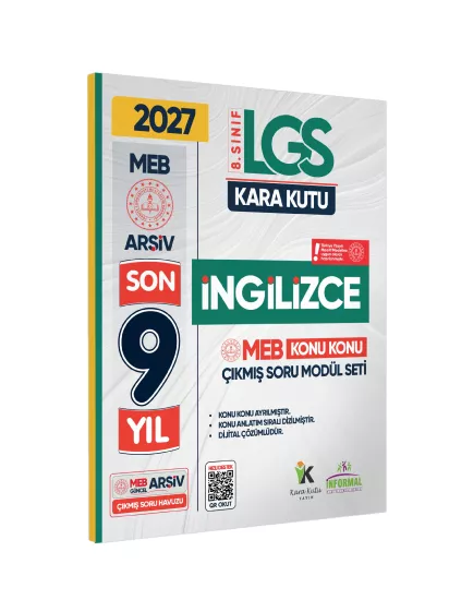 2027 LGS 8.Sınıf İNGİLİZCE Karakutu MEB Çıkmış Soru Modülü Video/PDF Çözümlü Konu Konu Son 9 Yıl