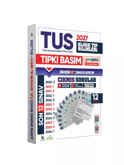2027 TUS Klinik Tıp Bilimleri ÖSYM Çıkmış Soru Tıpkı Basım Son 7 Yıl 12li Deneme Kitapçığı