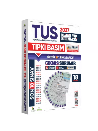 2027 TUS Klinik Tıp Bilimleri ÖSYM Çıkmış Soru Tıpkı Basım Son 10 Yıl 18li Deneme Kitapçığı