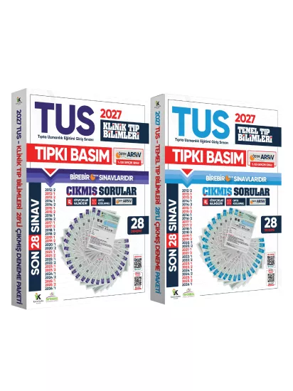 2027 TUS Temel&Klinik Tıp Bilimleri ÖSYM Çıkmış Soru Tıpkı Basım Son 15 Yıl 56lı Deneme Kitapçığı