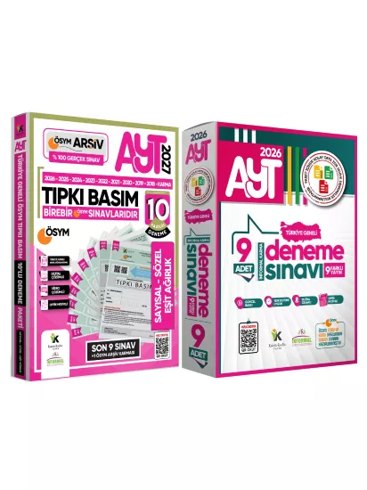 2027 YKS-AYT Ösym Çıkmış Soru 10lu Tıpkı Basım ve Kurumsal 9lu Özgün Paket Deneme Türkiye Geneli