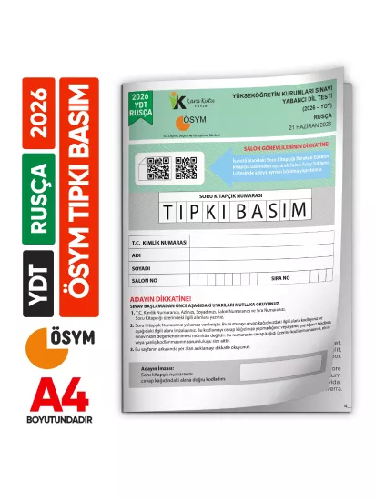 2026 YKS YDT Rusça ÖSYM Tıpkı Basım Çıkmış Soru Deneme Kitapçığı (Türkiye Geneli)