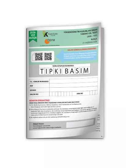 2026 YKS YDT Rusça ÖSYM Tıpkı Basım Çıkmış Soru Deneme Kitapçığı (Türkiye Geneli)