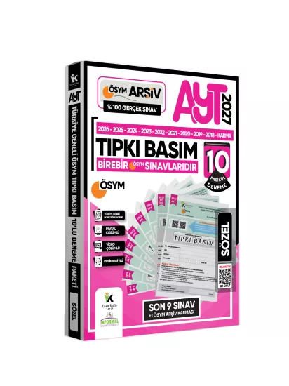 2027 AYT SÖZEL ÖSYM Çıkmış Soru Tıpkı Basım 10lu Deneme Paketi Türkiye Geneli Video/PDFÇözümlü SET