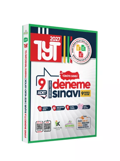 2027 TYT Türkiye Geneli Kurumsal 9lu Paket Deneme Sınavı Dijital Cevaplı